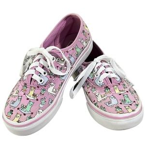 Vans Off The Wall Lace Up LLamas Orchid Skateboard Shoes Size 2.5